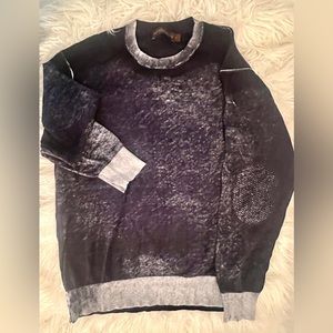 Patrick James Faded Charcoal & Navy Blue Lightweight Cotton Sweater! Sz L!